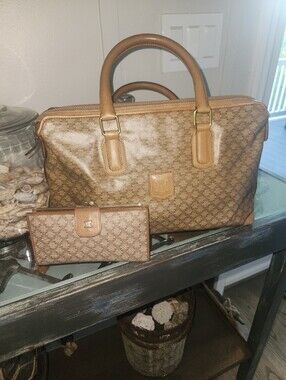 Celine Women's Satchel Handbag and Wallet Set
